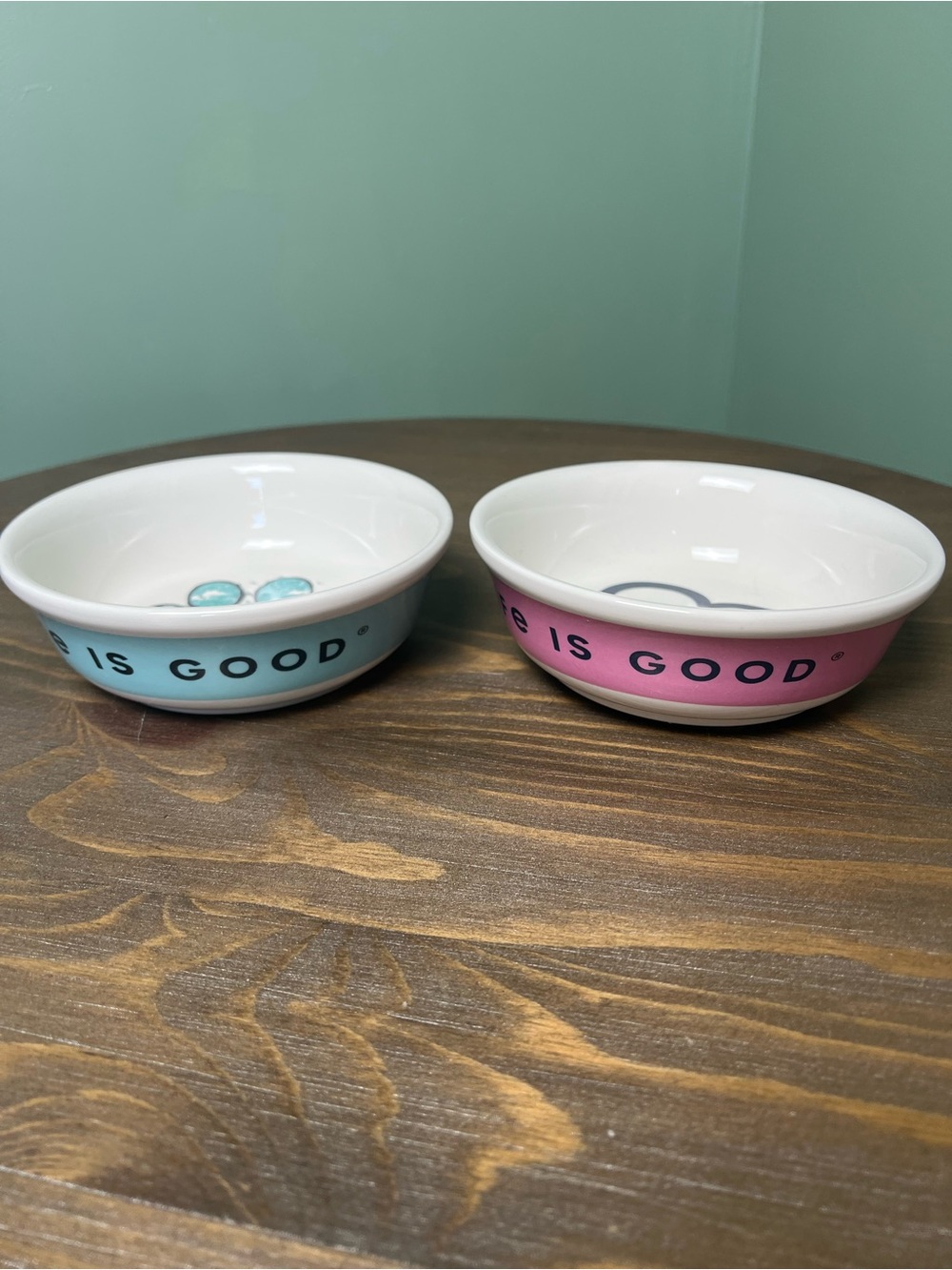 Life Is Good Ceramic Pet Food Water Bowl Set 6” Cat Dog Outdoors Gorpcore - Picture 3 of 13